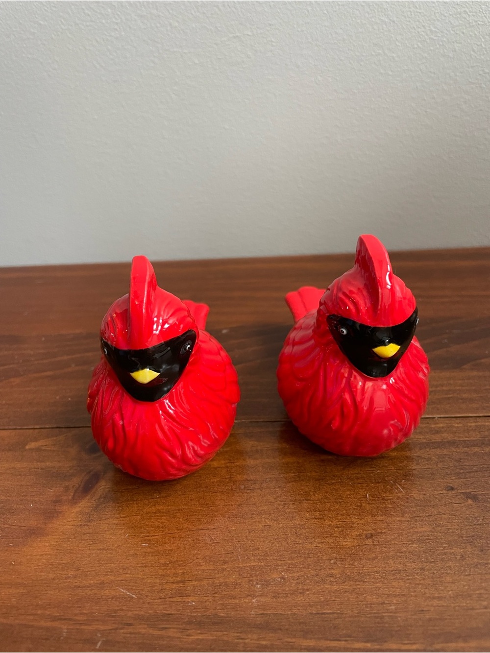 Red Ceramic Cardinal Salt and Pepper Shakers